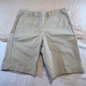 Dept222 Womens‎ Classic Flat Front Button Fly Tan Chino Shorts Size 6